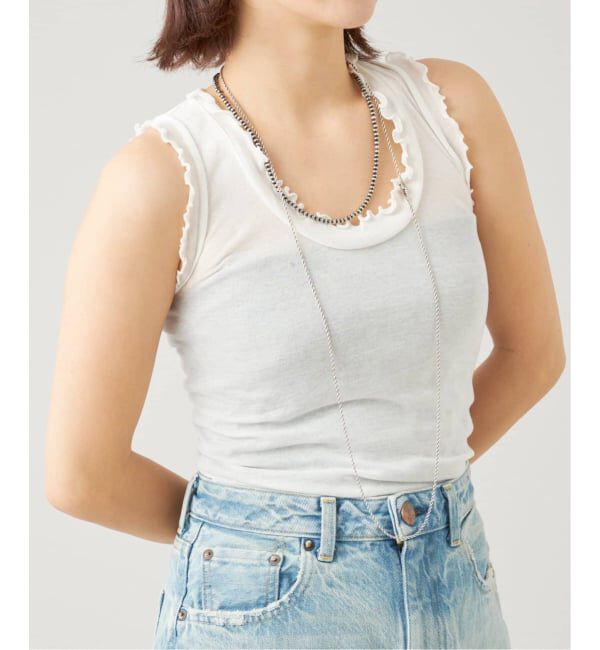 IENA LA BOUCLE「《追加》seamless basic./シームレスベーシック Flounce タンクトップ」|タンクトップ|