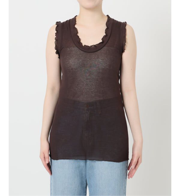IENA LA BOUCLE「《追加》seamless basic./シームレスベーシック Flounce タンクトップ」|タンクトップ|