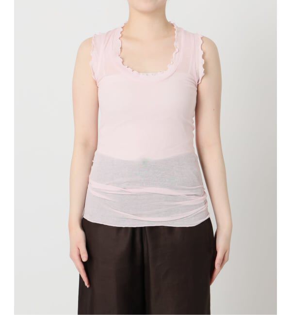 IENA LA BOUCLE「《追加》seamless basic./シームレスベーシック Flounce タンクトップ」|タンクトップ|
