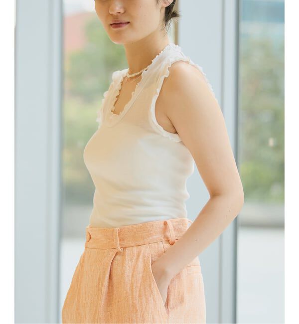 IENA LA BOUCLE「《追加》seamless basic./シームレスベーシック Flounce タンクトップ」|タンクトップ|