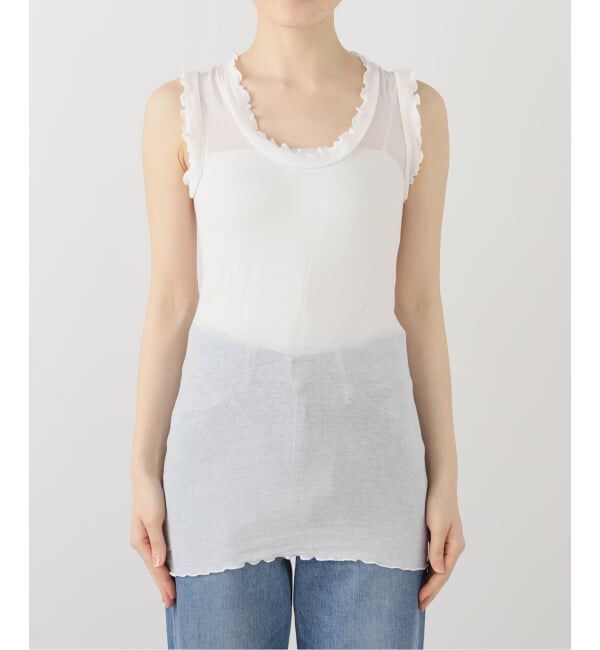 IENA LA BOUCLE「《追加》seamless basic./シームレスベーシック Flounce タンクトップ」|タンクトップ|