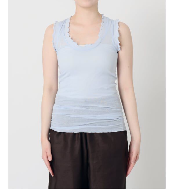 IENA LA BOUCLE「《追加》seamless basic./シームレスベーシック Flounce タンクトップ」|タンクトップ|