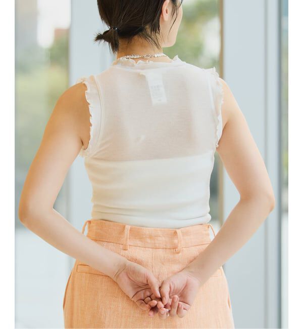 IENA LA BOUCLE「《追加》seamless basic./シームレスベーシック Flounce タンクトップ」|タンクトップ|