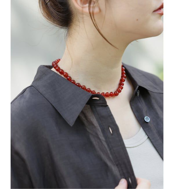 IENA「《追加》EO/イオ ROUND STONE NECKLACE ネックレス BO26SS-56」|ネックレス|