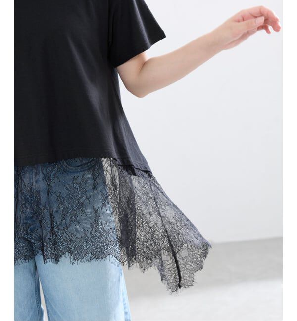 IENA「レースドッキングTシャツ」|Tシャツ・カットソー|