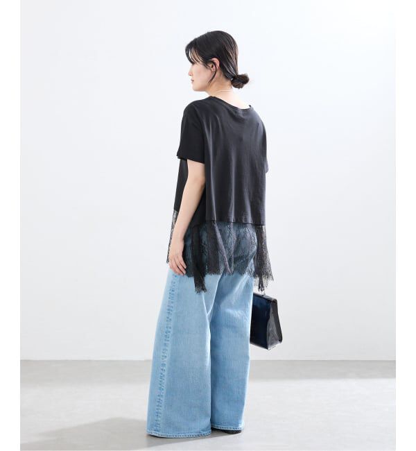 IENA「レースドッキングTシャツ」|Tシャツ・カットソー|