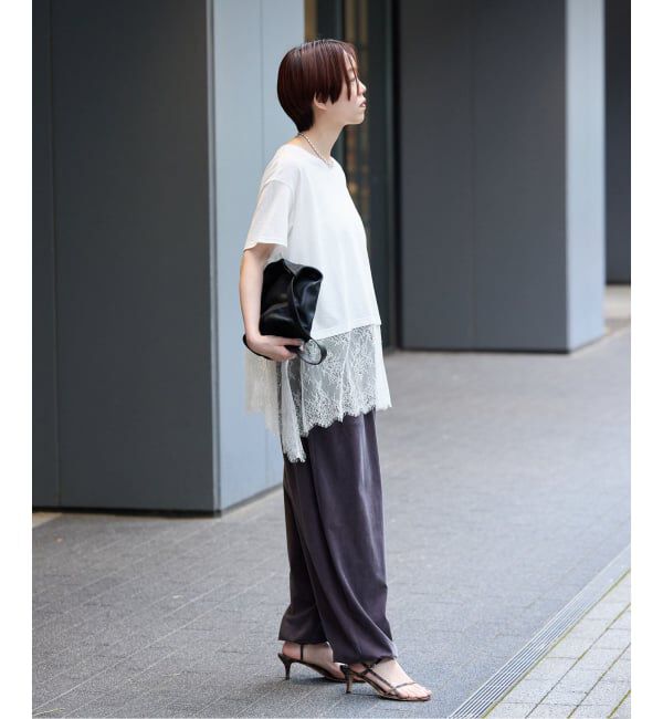 IENA「レースドッキングTシャツ」|Tシャツ・カットソー|