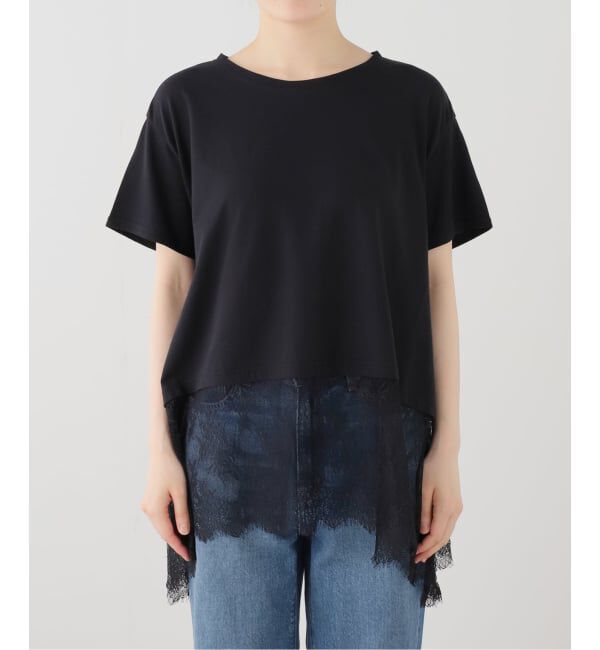 IENA「レースドッキングTシャツ」|Tシャツ・カットソー|