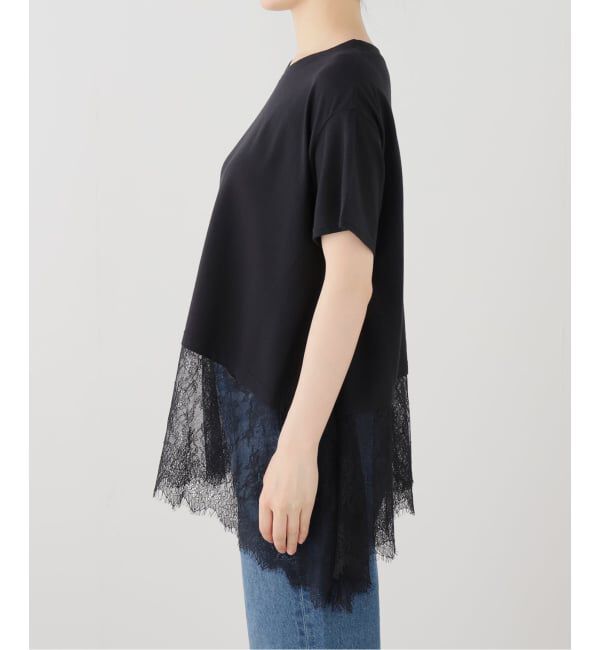IENA「レースドッキングTシャツ」|Tシャツ・カットソー|