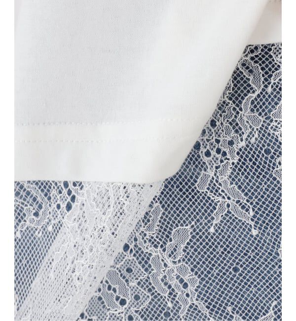IENA「レースドッキングTシャツ」|Tシャツ・カットソー|