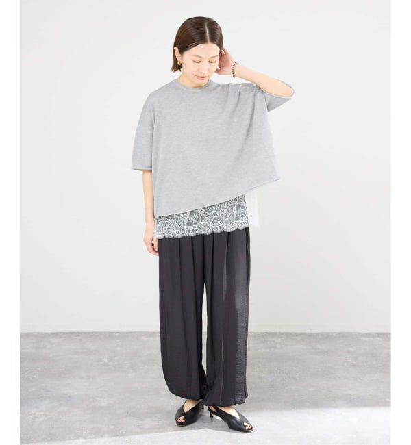 IENA「《追加》LEVITA コットンハーフスリーブプルオーバー」|ニット・セーター|