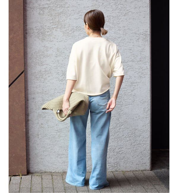 IENA「《追加》LEVITA コットンハーフスリーブプルオーバー」|ニット・セーター|