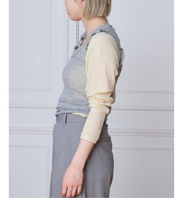 IENA LA BOUCLE「《追加2》seamless basic. シームレスベーシック Flounce タンクトップ」|タンクトップ|