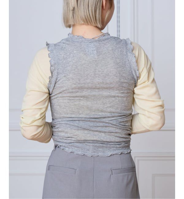 IENA LA BOUCLE「《追加2》seamless basic. シームレスベーシック Flounce タンクトップ」|タンクトップ|