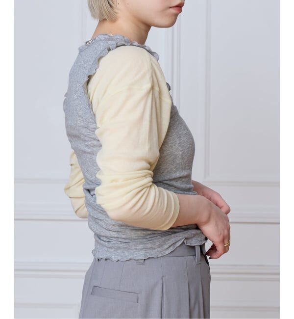IENA LA BOUCLE「《追加2》seamless basic. シームレスベーシック Flounce タンクトップ」|タンクトップ|