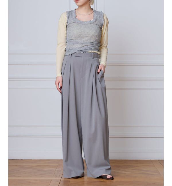 IENA LA BOUCLE「《追加2》seamless basic. シームレスベーシック Flounce タンクトップ」|タンクトップ|