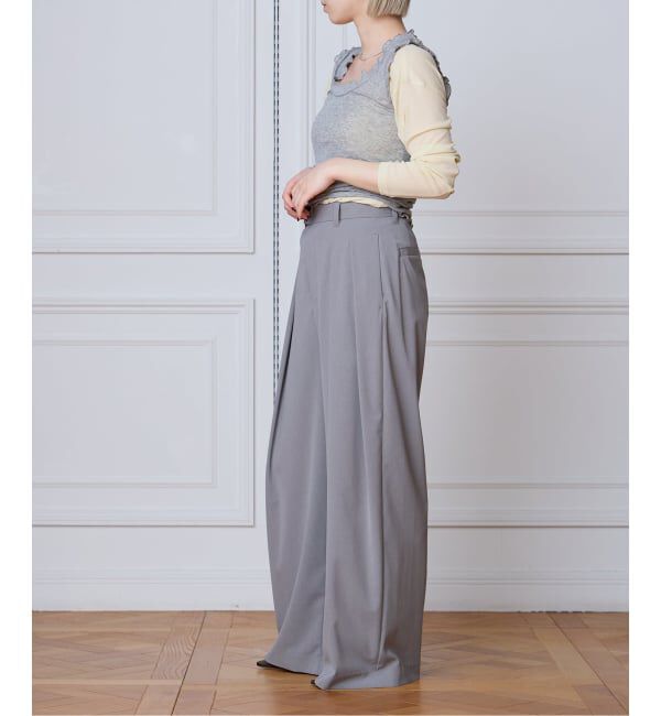 IENA LA BOUCLE「《追加2》seamless basic. シームレスベーシック Flounce タンクトップ」|タンクトップ|
