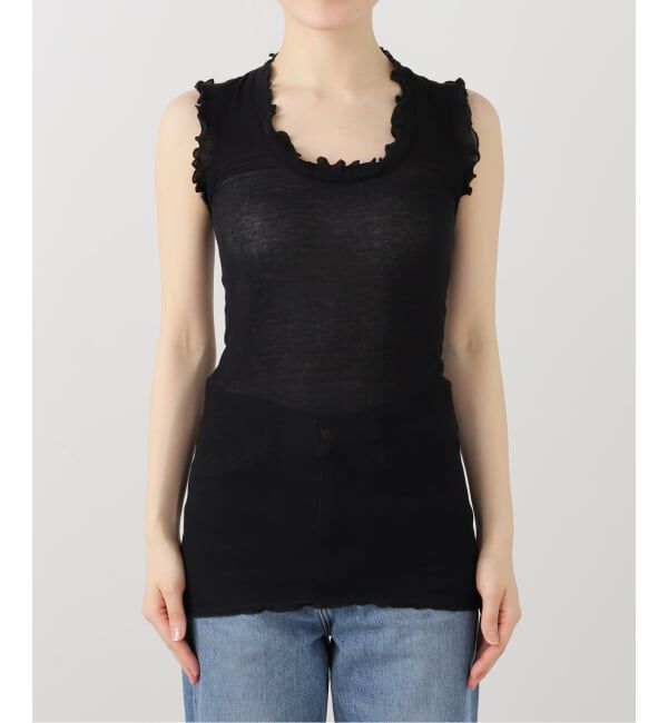 IENA LA BOUCLE「《追加2》seamless basic. シームレスベーシック Flounce タンクトップ」|タンクトップ|