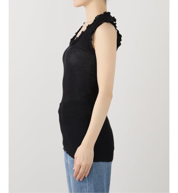 IENA LA BOUCLE「《追加2》seamless basic. シームレスベーシック Flounce タンクトップ」|タンクトップ|