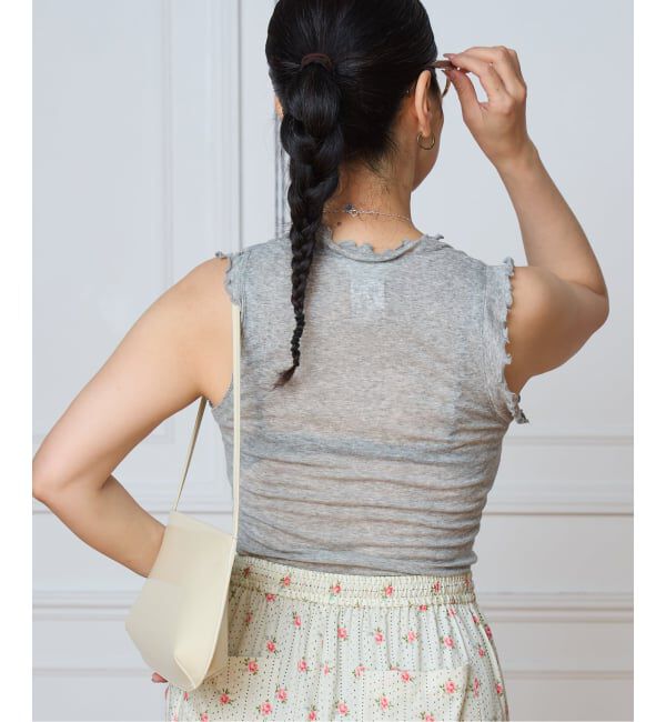 IENA LA BOUCLE「《追加2》seamless basic. シームレスベーシック Flounce タンクトップ」|タンクトップ|