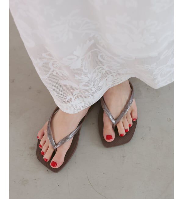 SLOBE IENA「Havaianas/ハワイアナス Slim Square サンダル SLIM  SQUARE4 148301」|サンダル|ブラウン