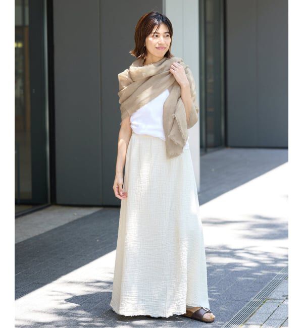 IENA「NIMNIMDUAI/ニムニムデュアイ 別注 PREMIUM LINEN GAUZE STOLE ストール」|ストール|