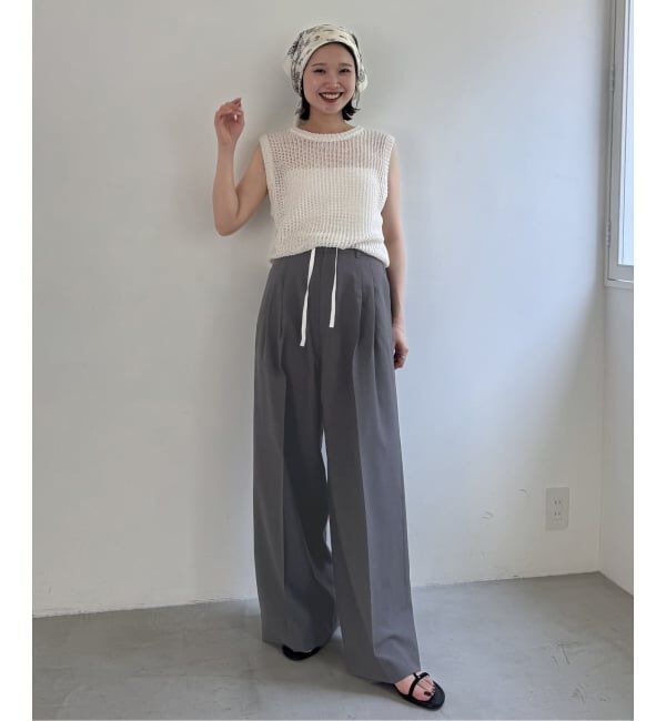 SLOBE IENA「《接触冷感/UVカット/吸水速乾/4サイズ展開》ワイドスラックス」|スラックス|
