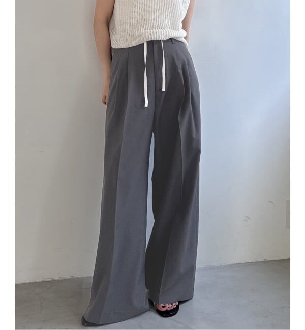 SLOBE IENA「《接触冷感/UVカット/吸水速乾/4サイズ展開》ワイドスラックス」|スラックス|