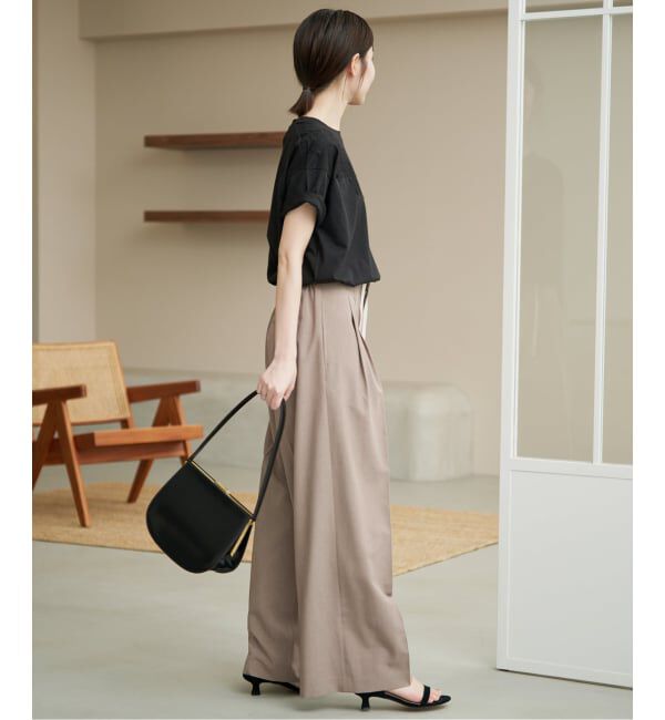 SLOBE IENA「《接触冷感/UVカット/吸水速乾/4サイズ展開》ワイドスラックス」|スラックス|