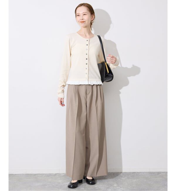 SLOBE IENA「《接触冷感/UVカット/吸水速乾/4サイズ展開》ワイドスラックス」|スラックス|