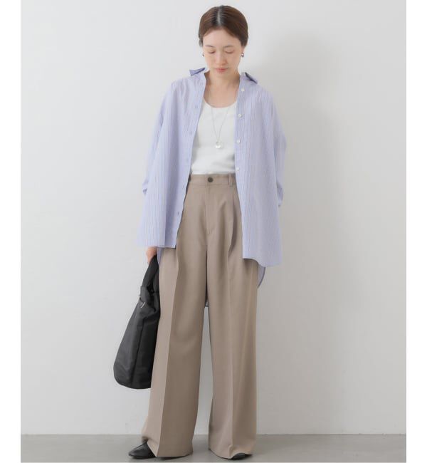 SLOBE IENA「《接触冷感/UVカット/吸水速乾/4サイズ展開》ワイドスラックス」|スラックス|