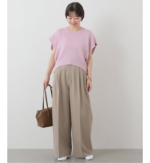 SLOBE IENA「《接触冷感/UVカット/吸水速乾/4サイズ展開》ワイドスラックス」|スラックス|