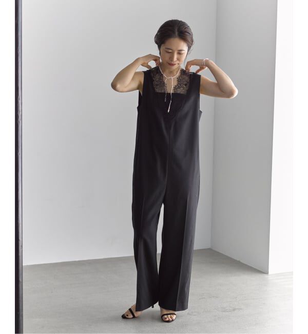 VERMEIL par iena「《一部カラーWEB限定》Lace Neck オールインワン」|オールインワン|