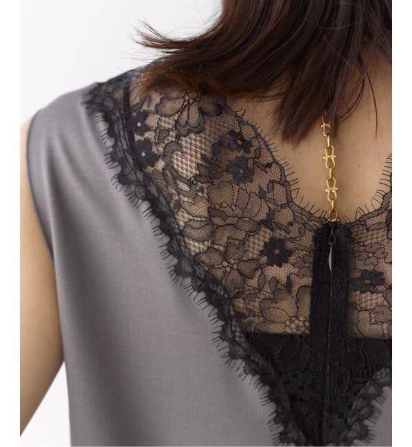 VERMEIL par iena「《一部カラーWEB限定》Lace Neck オールインワン」|オールインワン|