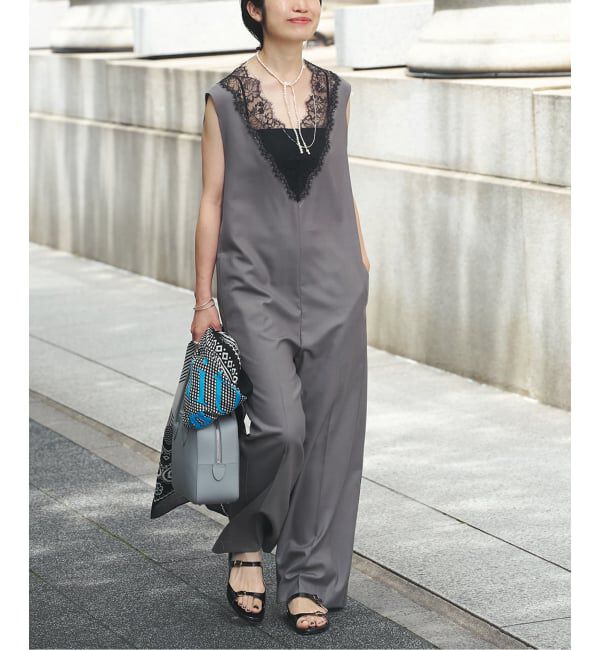 VERMEIL par iena「《一部カラーWEB限定》Lace Neck オールインワン」|オールインワン|