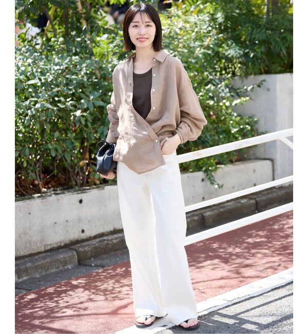 SLOBE IENA「《追加》リネンコットンカシュクールシャツ」|シャツ・ブラウス|