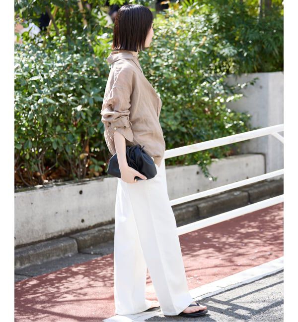 SLOBE IENA「《追加》リネンコットンカシュクールシャツ」|シャツ・ブラウス|
