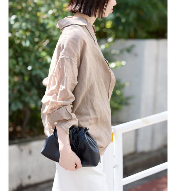 SLOBE IENA「《追加》リネンコットンカシュクールシャツ」|シャツ・ブラウス|