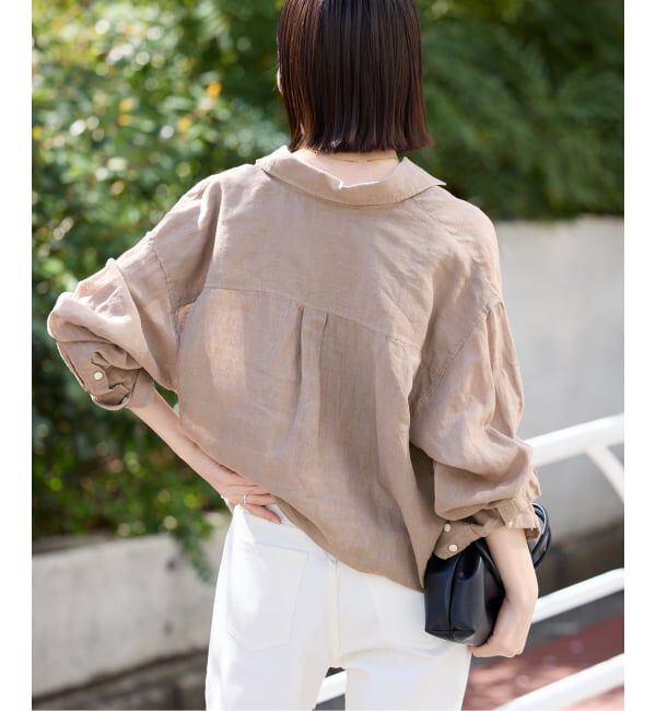 SLOBE IENA「《追加》リネンコットンカシュクールシャツ」|シャツ・ブラウス|