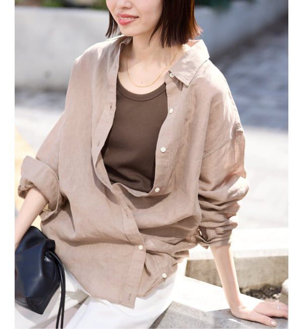 SLOBE IENA「《追加》リネンコットンカシュクールシャツ」|シャツ・ブラウス|