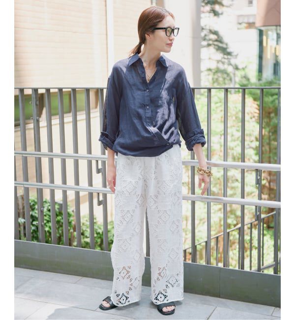SLOBE IENA「《追加》リネンコットンカシュクールシャツ」|シャツ・ブラウス|