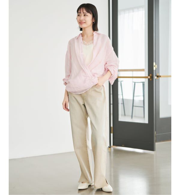 SLOBE IENA「《追加》リネンコットンカシュクールシャツ」|シャツ・ブラウス|