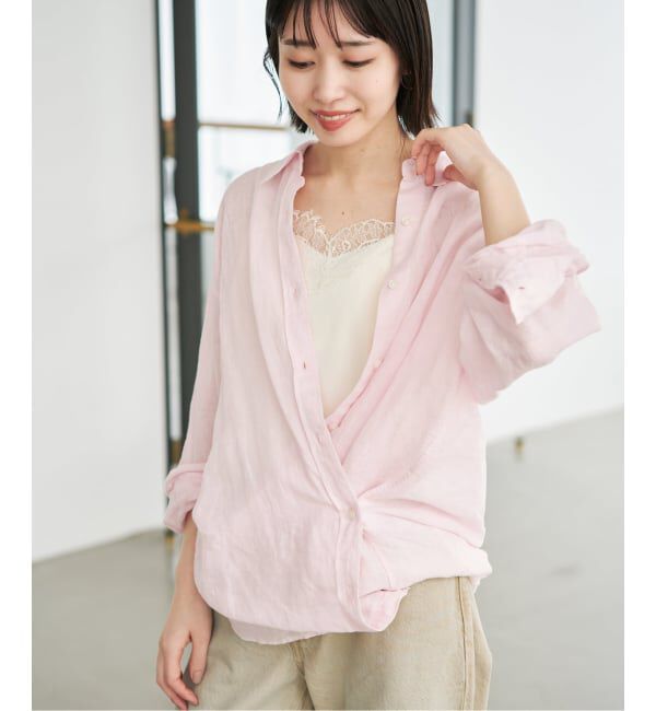 SLOBE IENA「《追加》リネンコットンカシュクールシャツ」|シャツ・ブラウス|