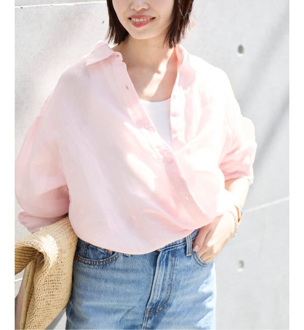 SLOBE IENA「《追加》リネンコットンカシュクールシャツ」|シャツ・ブラウス|