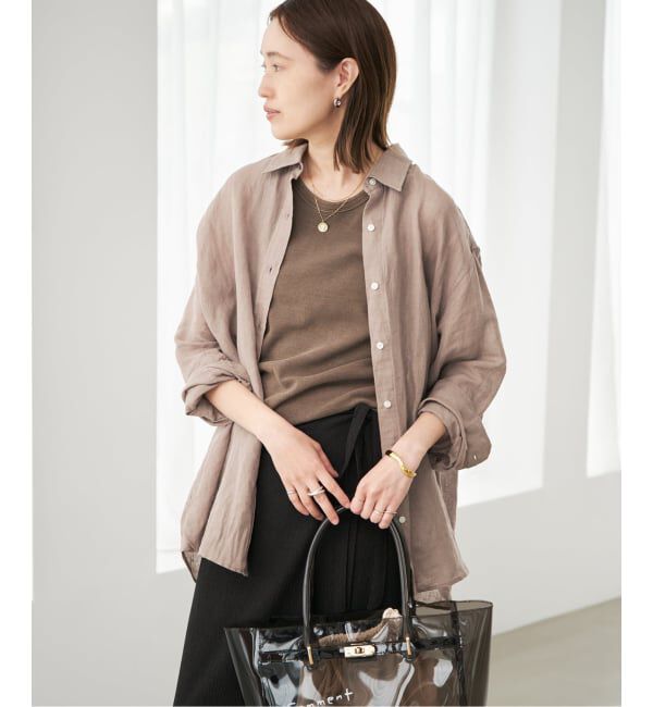 SLOBE IENA「《追加》リネンコットンカシュクールシャツ」|シャツ・ブラウス|