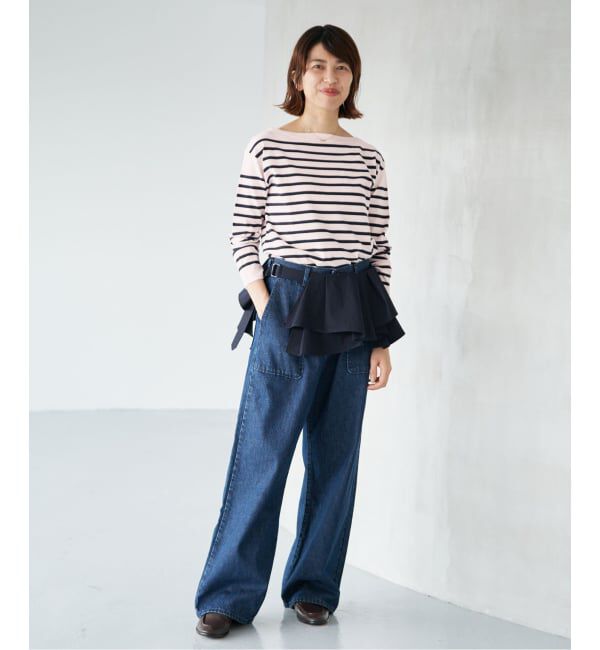 IENA「《WEB限定/追加》SEATTLEボーダーボートネックプルオーバー」|ニット・セーター|