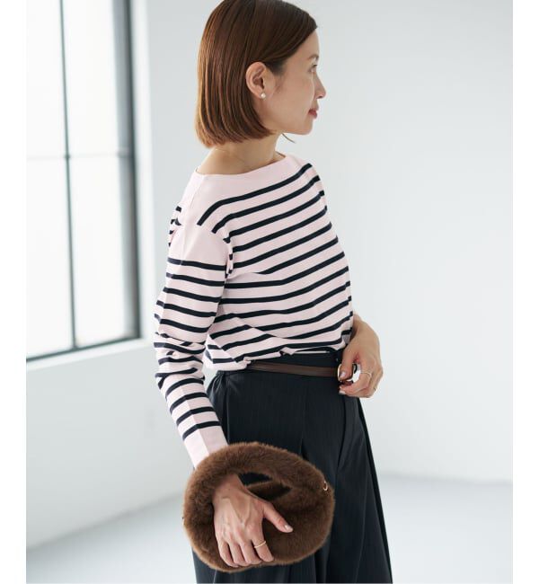 IENA「《WEB限定/追加》SEATTLEボーダーボートネックプルオーバー」|ニット・セーター|
