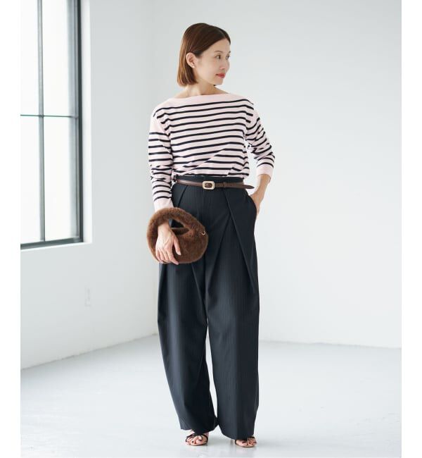 IENA「《WEB限定/追加》SEATTLEボーダーボートネックプルオーバー」|ニット・セーター|