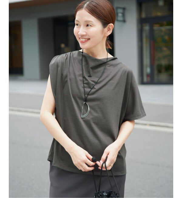 IENA「《接触冷感》アシメトリソフトプルオーバー」|Tシャツ・カットソー|