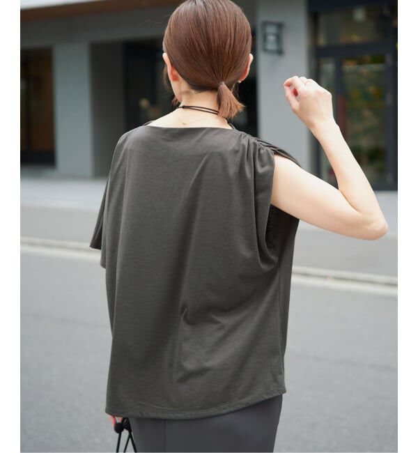 IENA「《接触冷感》アシメトリソフトプルオーバー」|Tシャツ・カットソー|